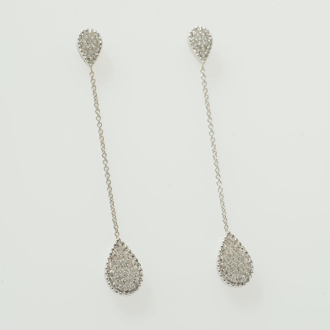 Teardrop Chain Diamond Earrings