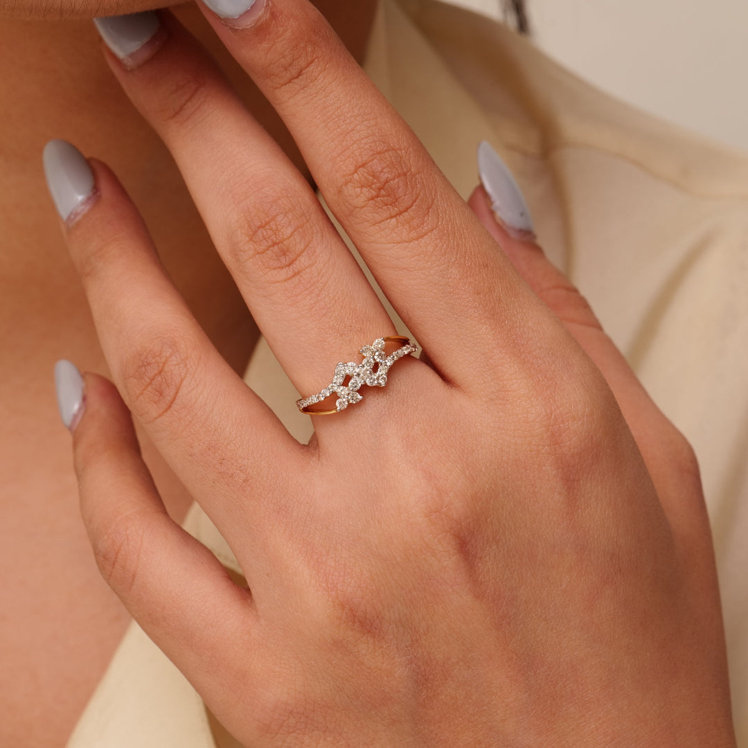 Floral Cluster Diamond Ring