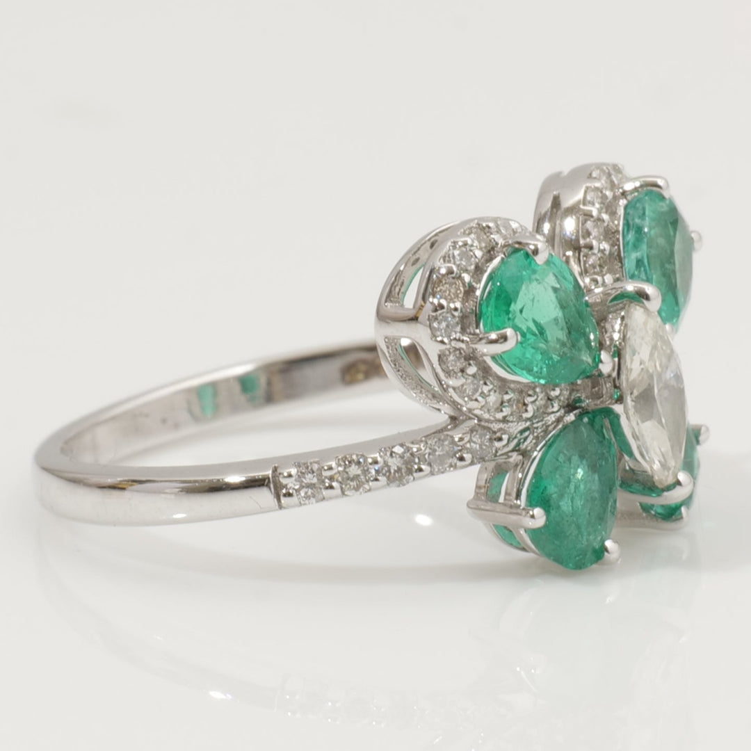 Butterfly Emerald Diamond Ring