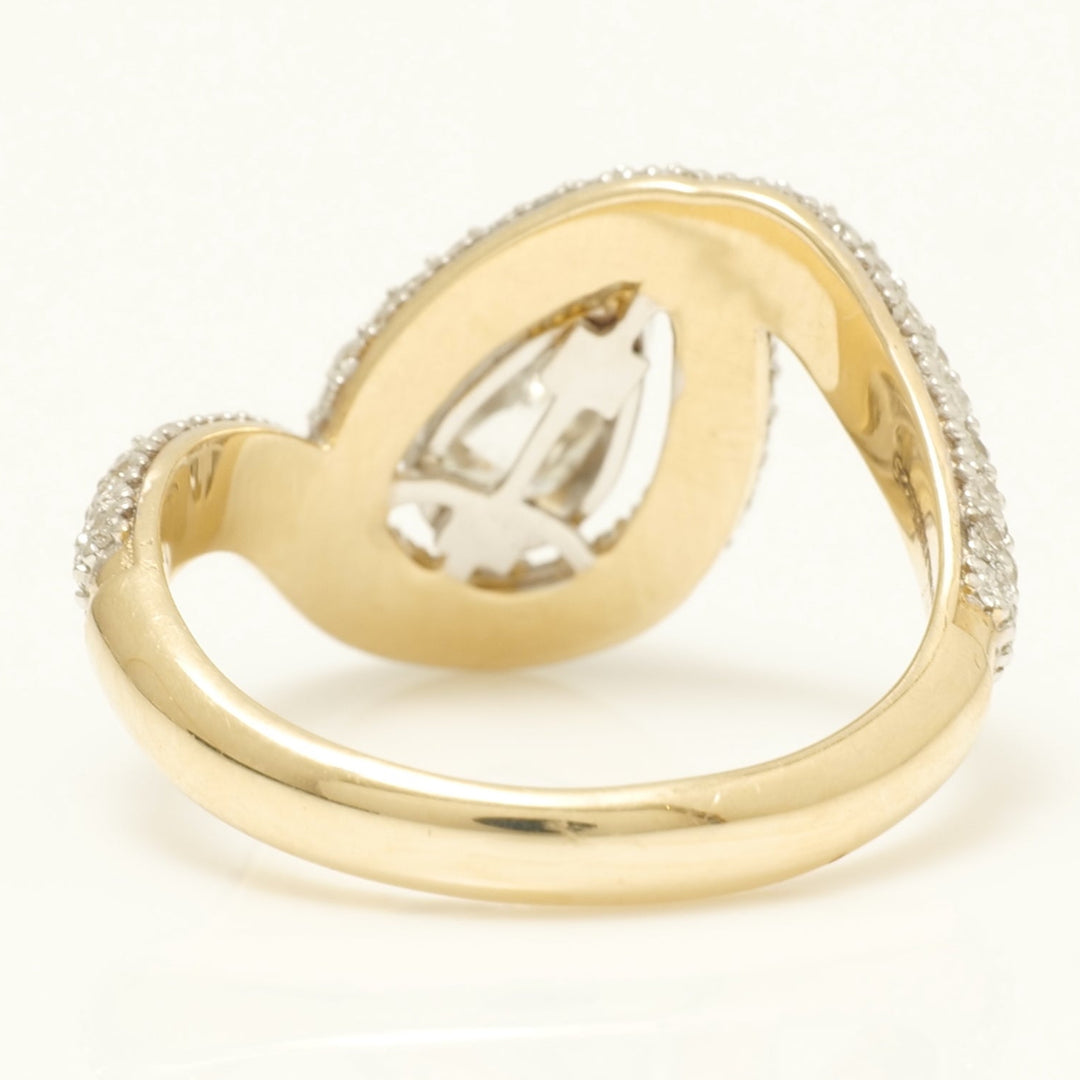 Pear Diamond Halo Statement Ring