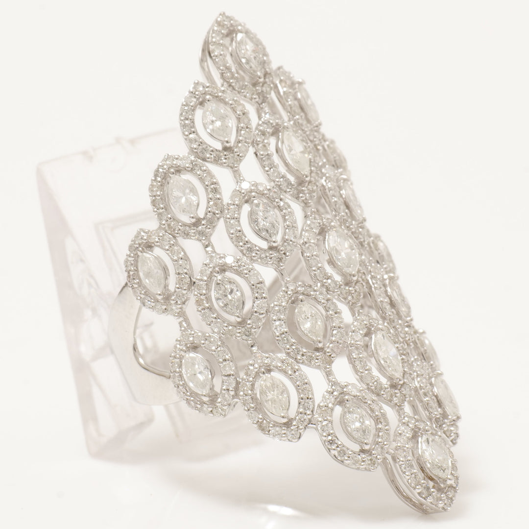 Marquise Lattice Diamond Full Finger Ring