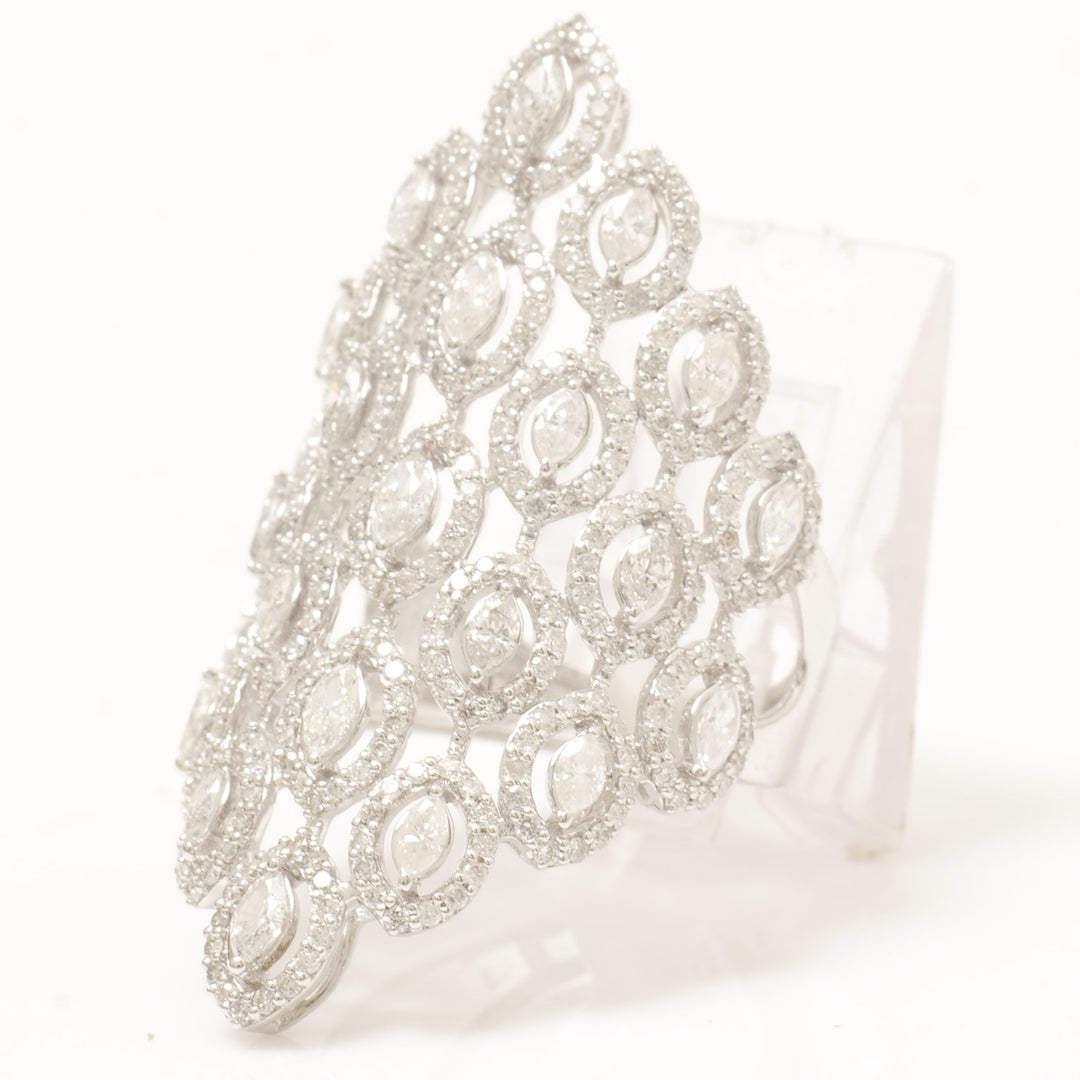 Marquise Lattice Diamond Full Finger Ring