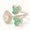 Load image into Gallery viewer, Pear Halo Diamond Emerald Open Ring
