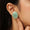 Load image into Gallery viewer, Oval Green Gemstone Halo Diamond Earrings
