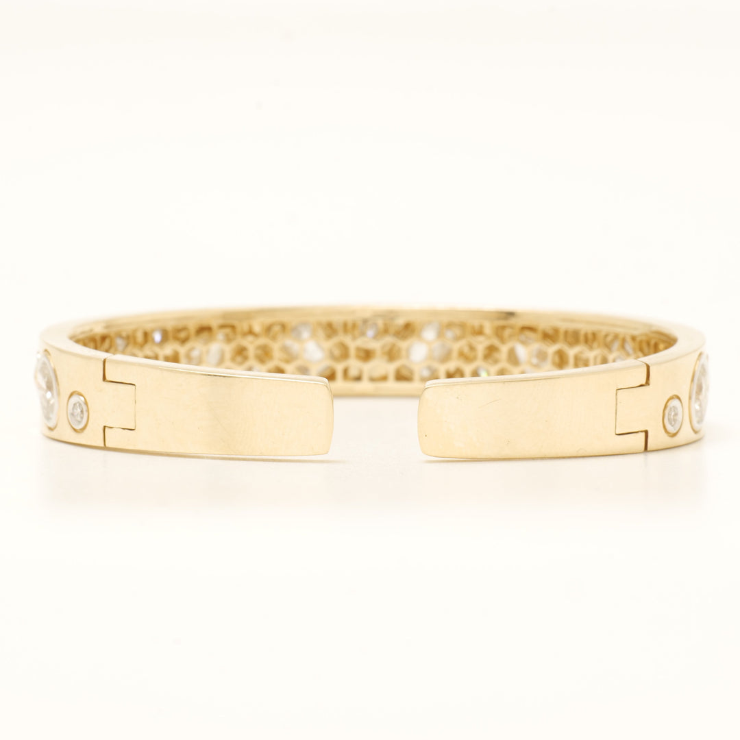 Geometric Fancy Diamond Cuff Bracelet