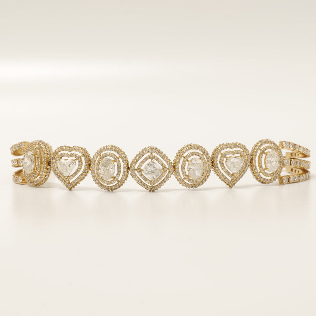 Multi Shape Diamond Double Halo Bracelet