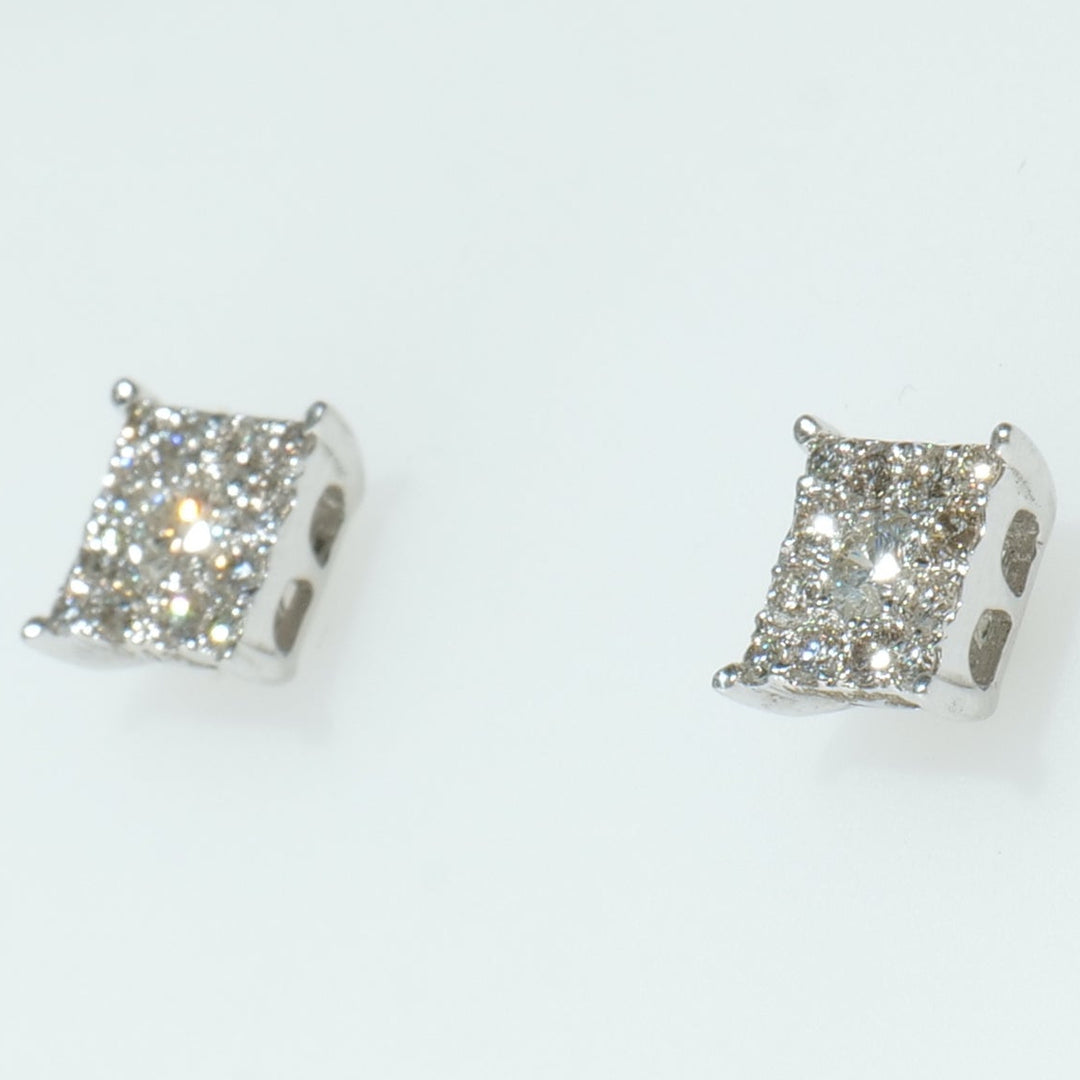 Square Diamond Studs