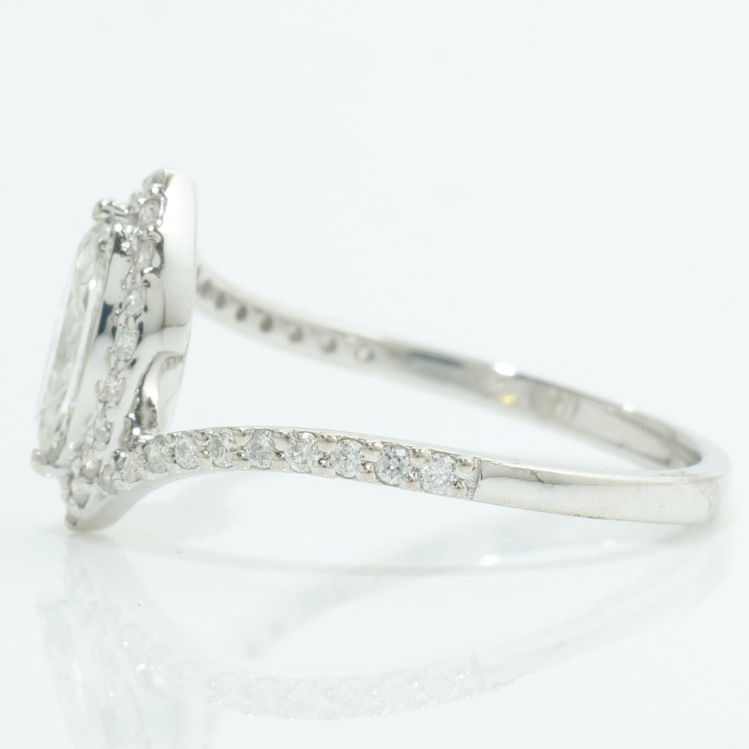 Marquise Halo Diamond Bypass Ring