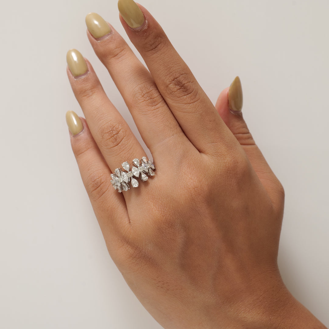 Cluster Floral Fancy Diamond Ring