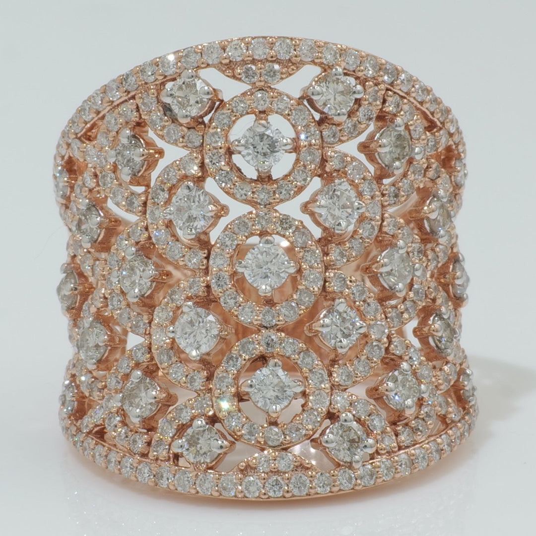 Diamond Wide Band Filigree Ring