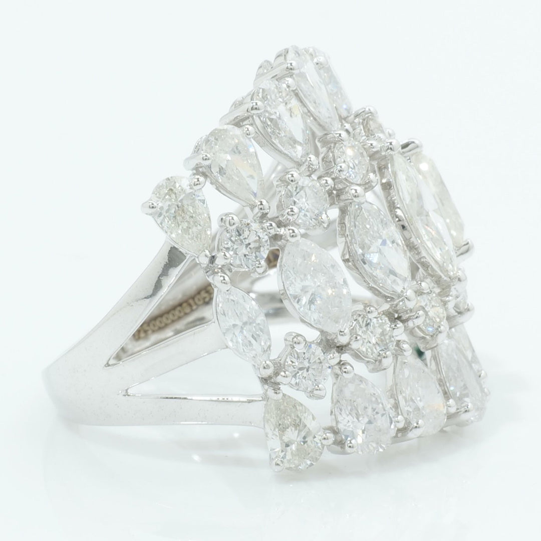 Wide Marquise Pear Diamond Ring