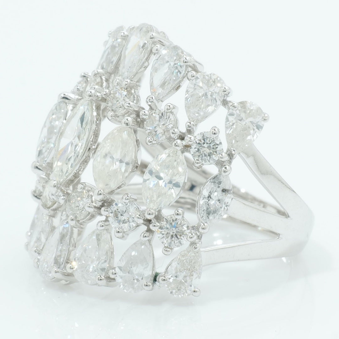 Wide Marquise Pear Diamond Ring