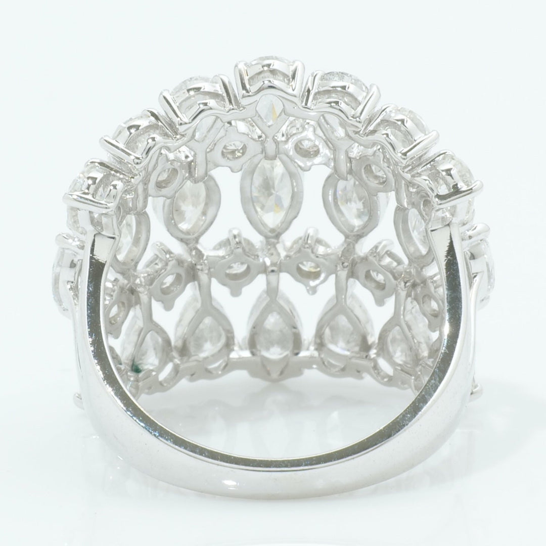 Wide Marquise Pear Diamond Ring