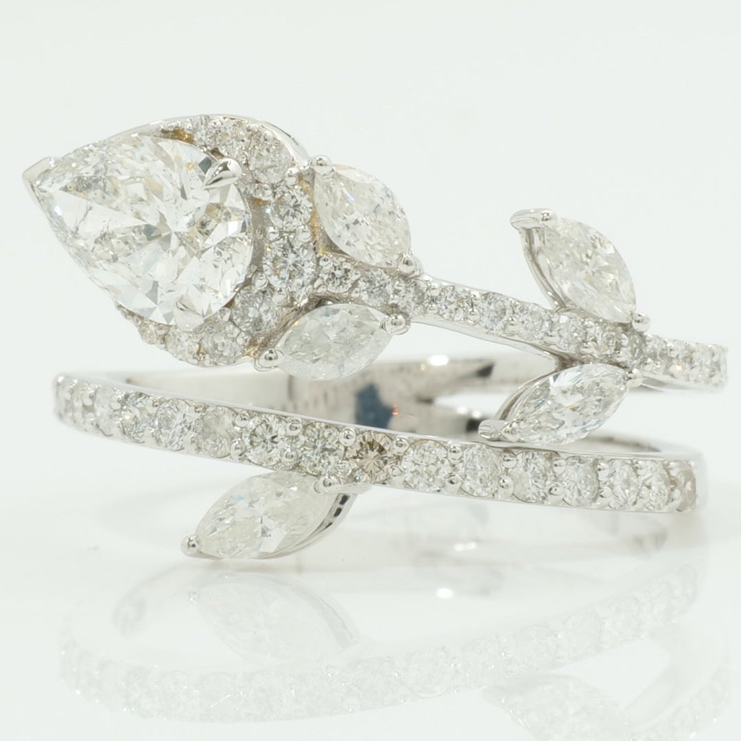 Pear Diamond Leaf Ring
