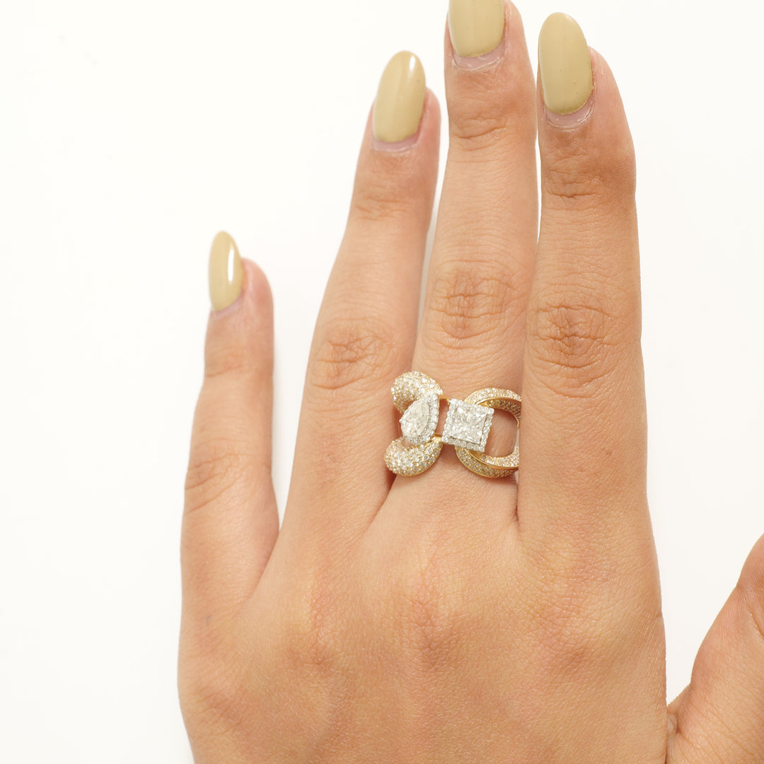 Princess Pear Diamond Ring
