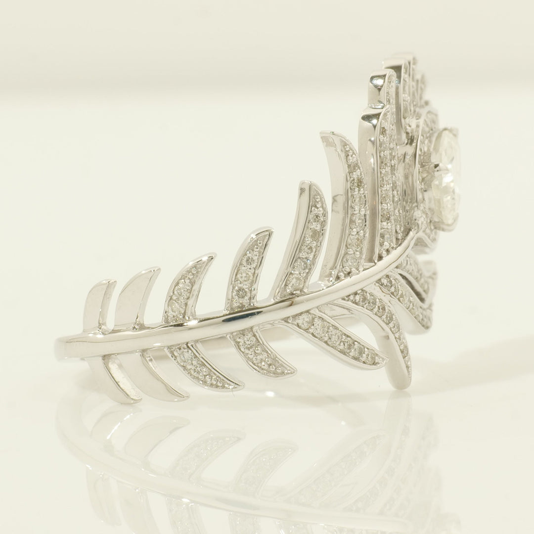Peacock Feather Diamond Ring