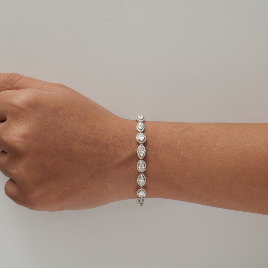 Marquise Oval Half Infinity Diamond Bracelet