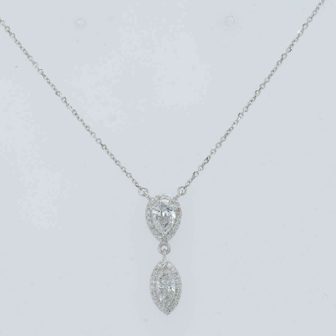 Pear Marquise Diamond Drop Necklace