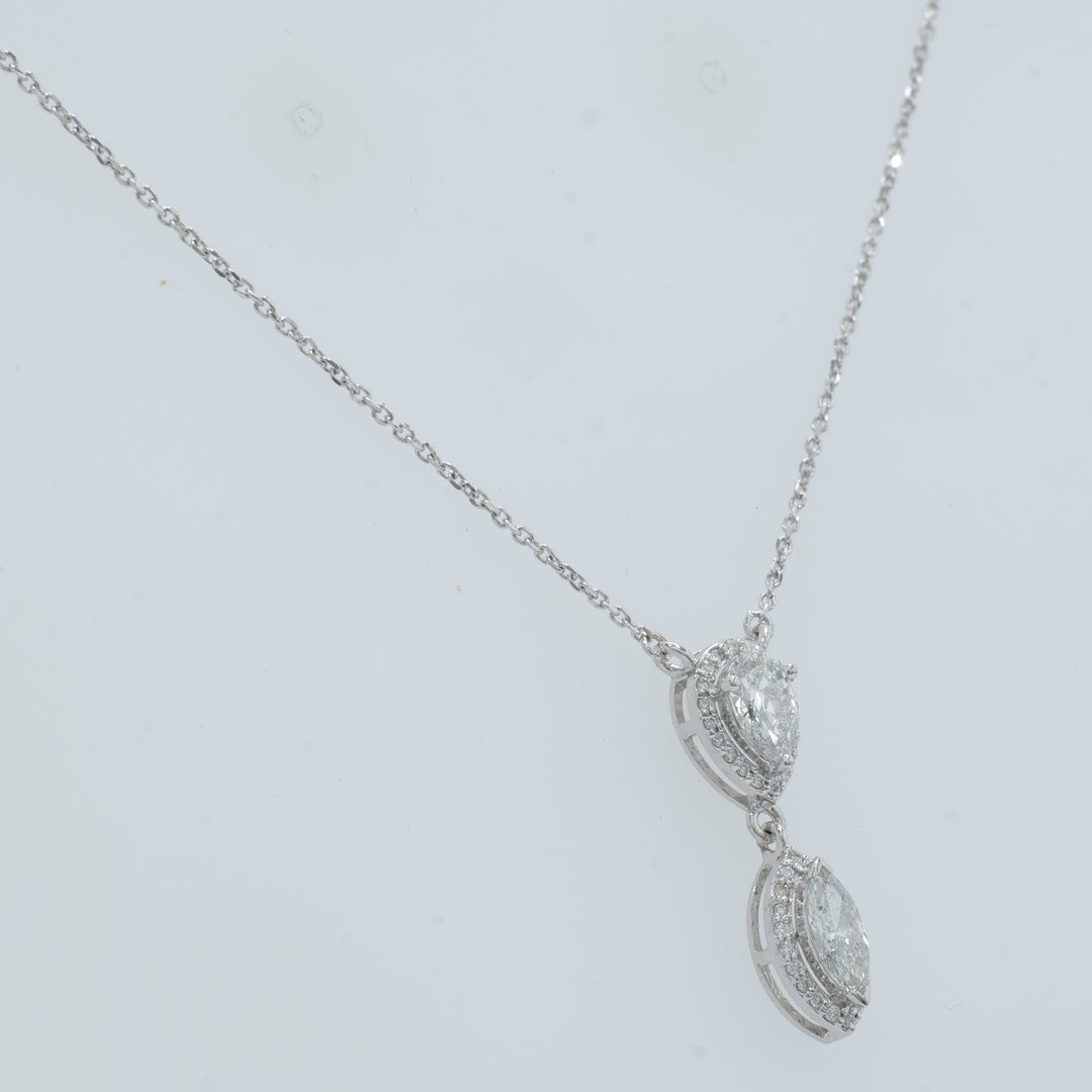 Pear Marquise Diamond Drop Necklace