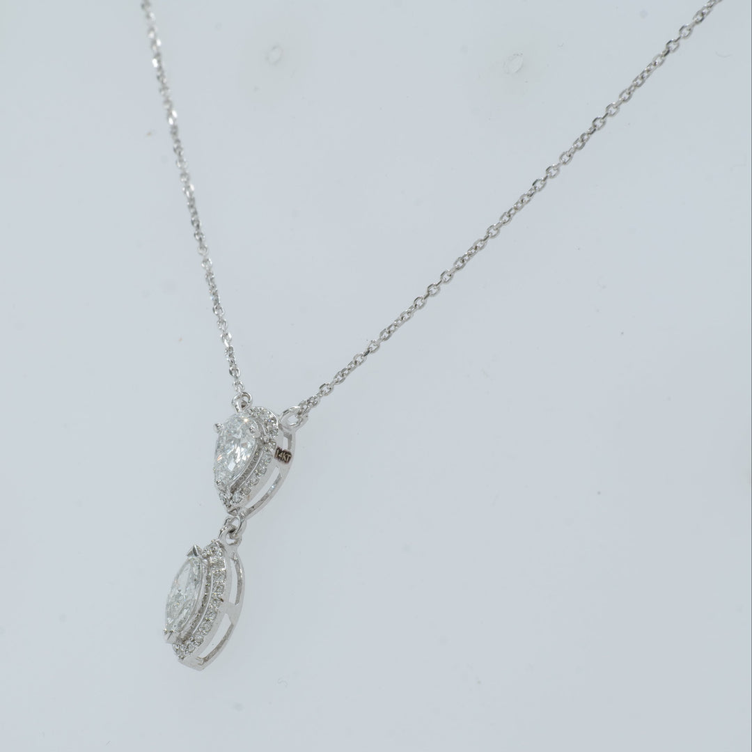 Pear Marquise Diamond Drop Necklace