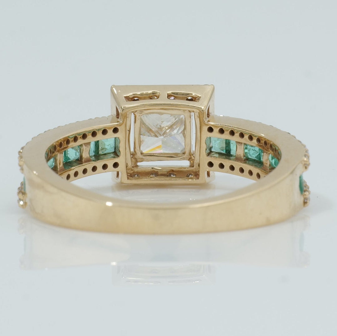 Square Diamond Halo Ring