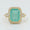Load image into Gallery viewer, Green Emerald Cut Halo Diamond Ring
