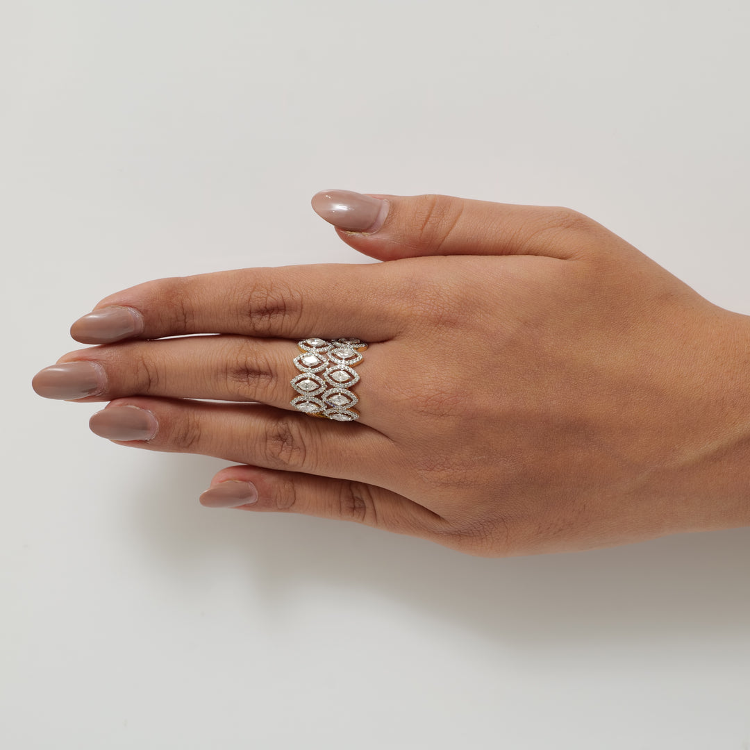 Marquise Wide Band Diamond Ring