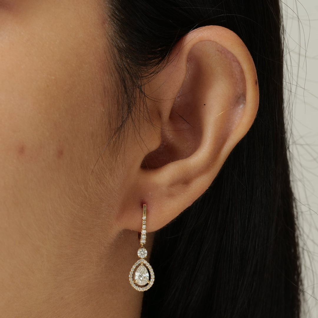 Pear Drop Diamond Earrings