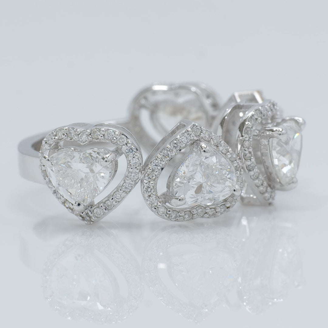 Heart Halo Diamond Eternity Band Ring