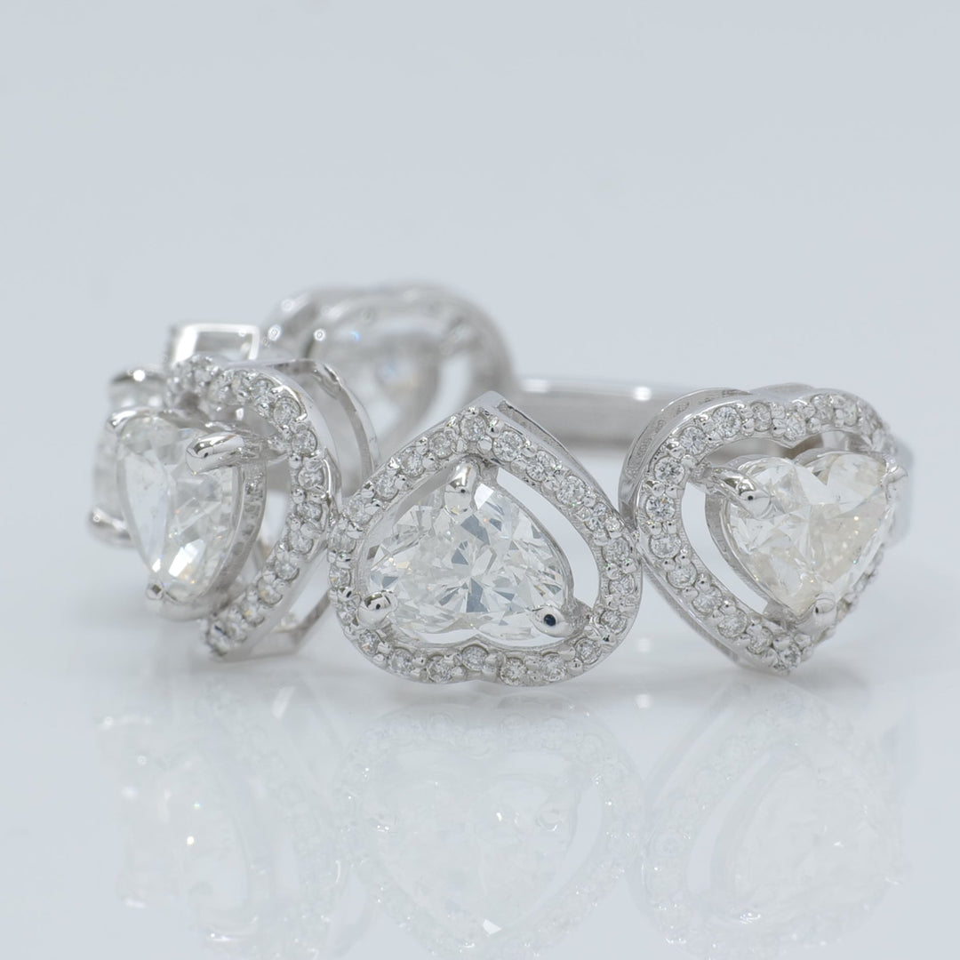 Heart Halo Diamond Eternity Band Ring
