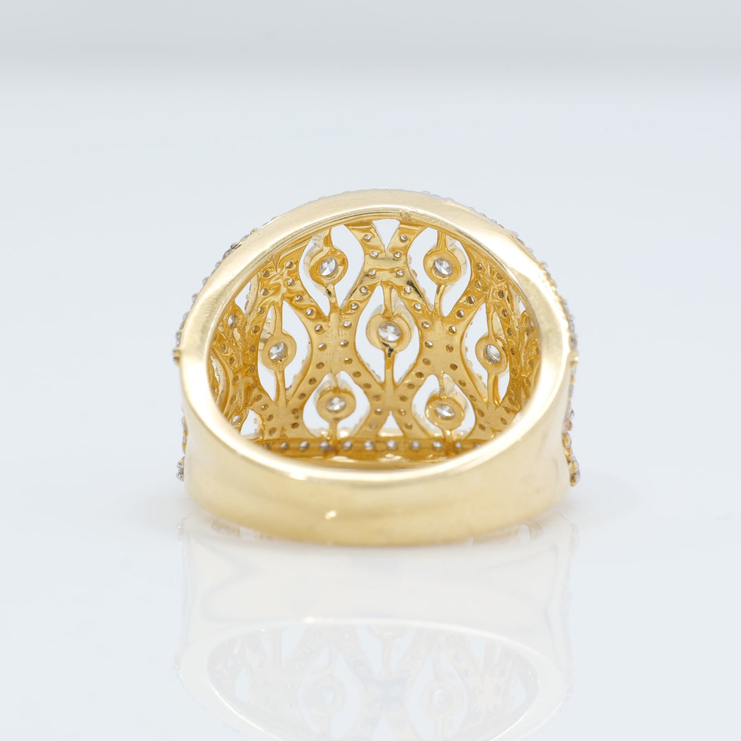 Lattice Diamond Cocktail Band Ring