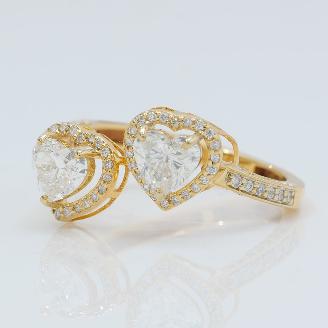 Heart Halo Diamond Bypass Ring