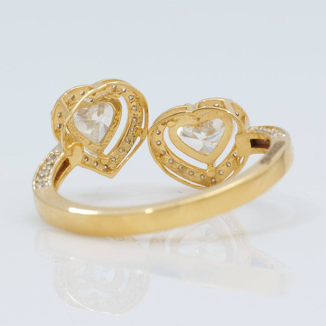 Heart Halo Diamond Bypass Ring