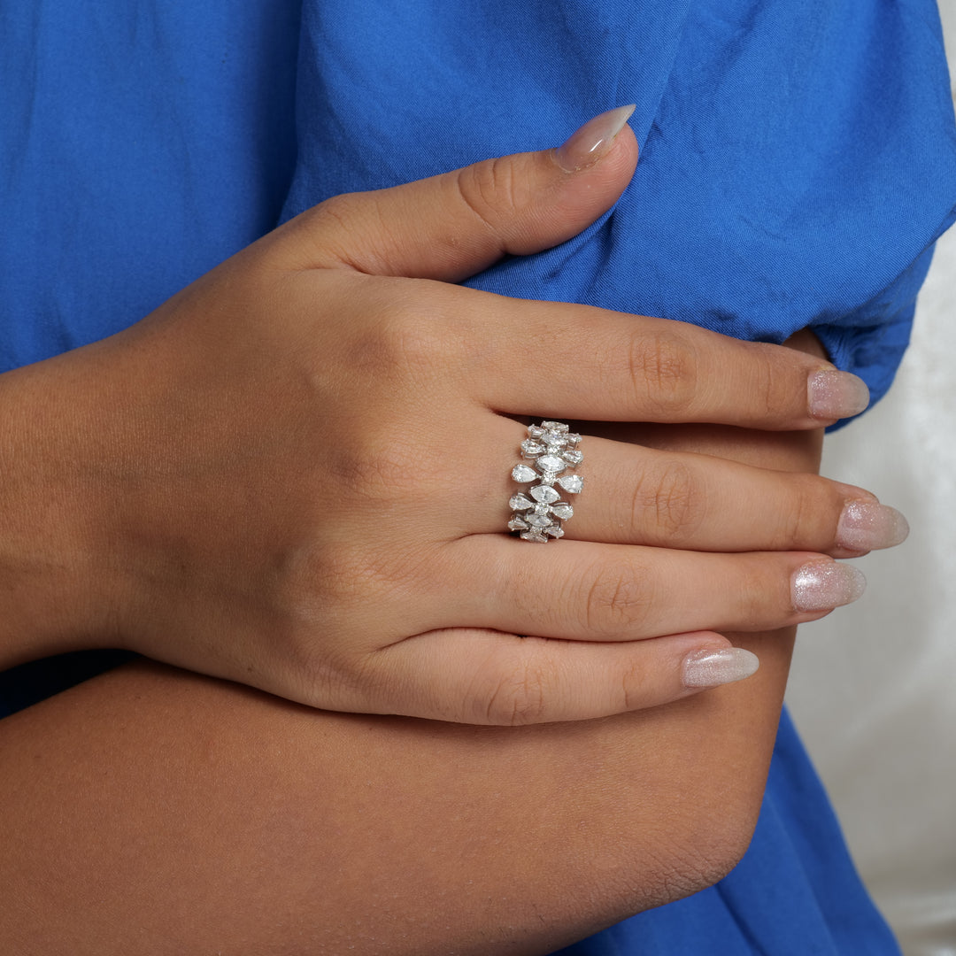 Cluster Floral Fancy Diamond Ring