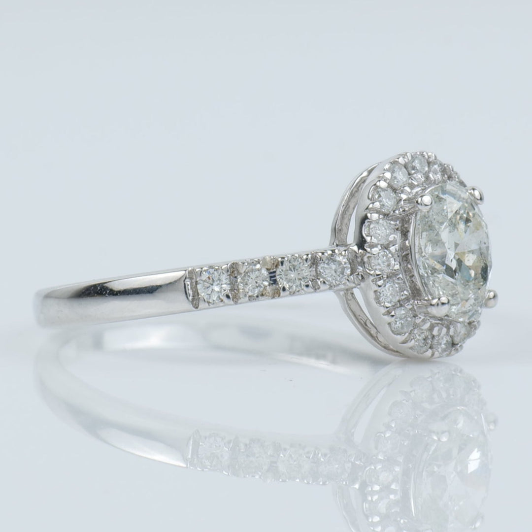 Oval Halo Diamond Bypass Ring