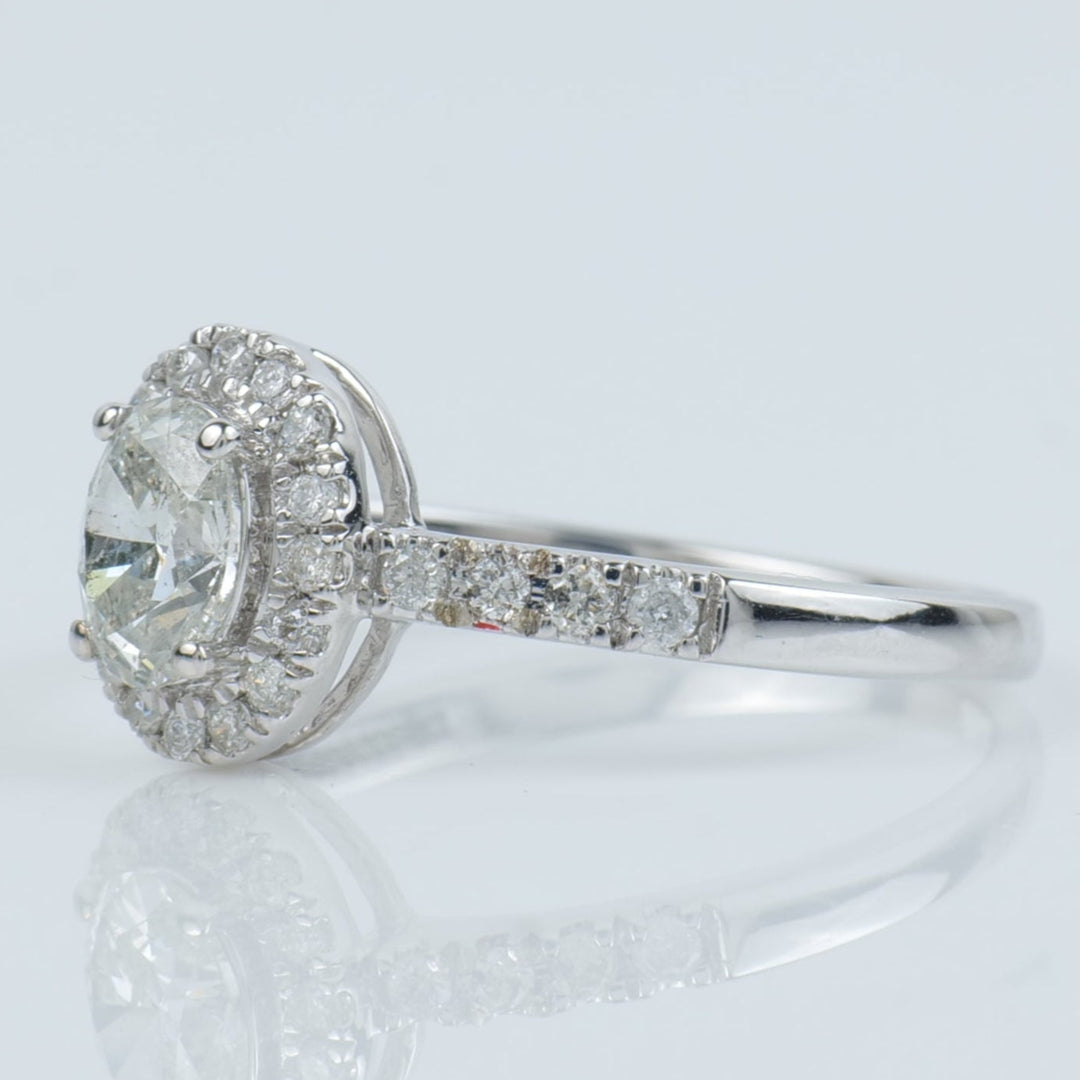 Oval Halo Diamond Bypass Ring