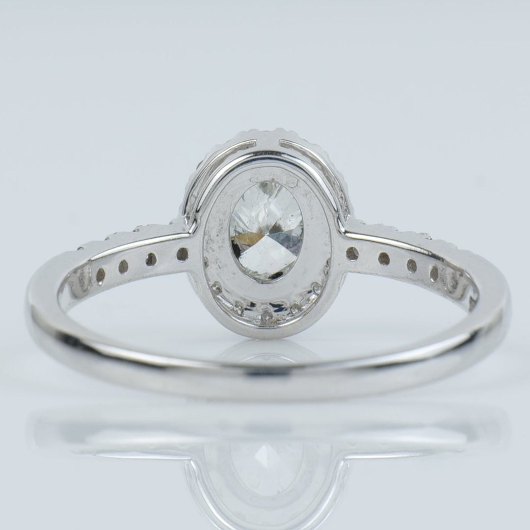 Oval Halo Diamond Bypass Ring