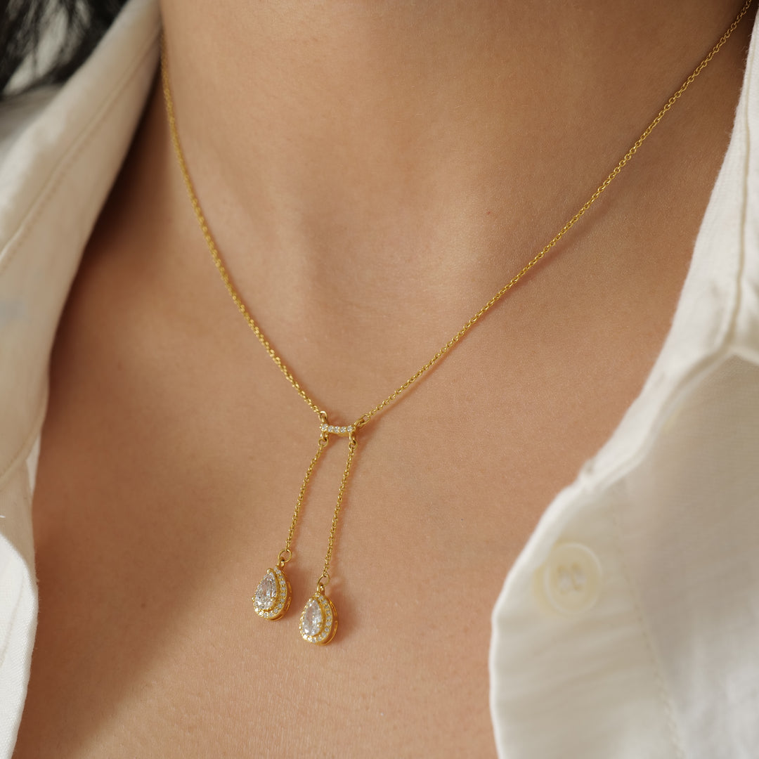 Dual Pear Necklace