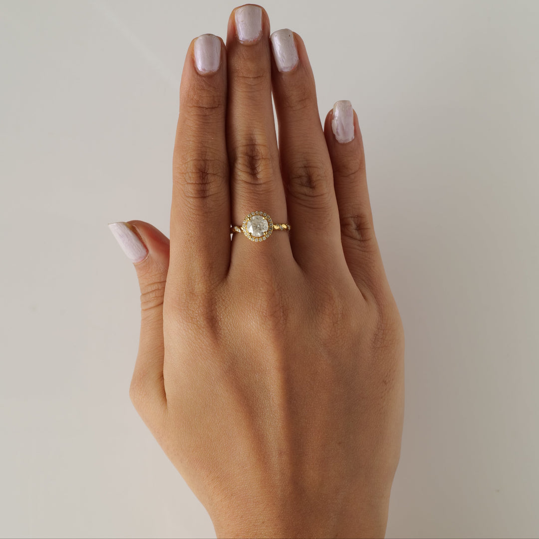 Round Solitaire Halo Diamond Ring