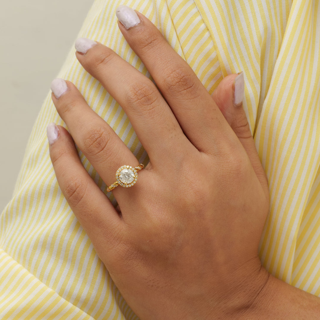 Round Solitaire Halo Diamond Ring