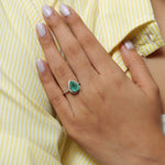 Load image into Gallery viewer, Pear Cut Emerald Diamond Ring
