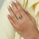 Load image into Gallery viewer, Natural Oval Emerald Diamond Ring
