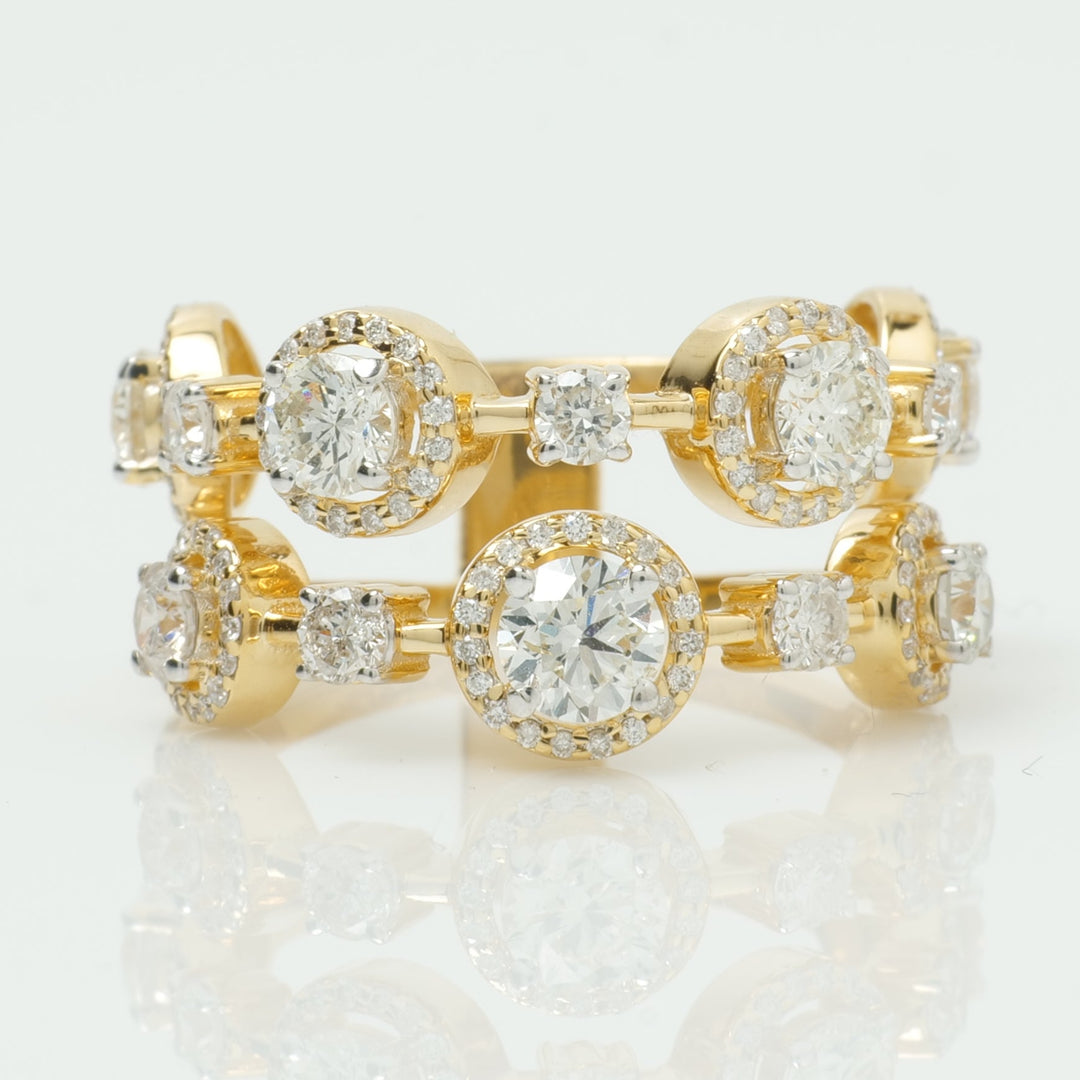 Halo Wide Diamond Band Ring