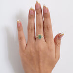 Load image into Gallery viewer, Emerald Cut Natural Emerald Diamond Ring
