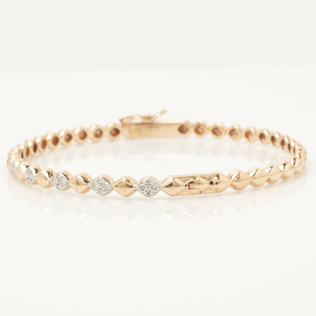 Bubble Drop design bangle bracelet, 14k Solid Gold, Natural Diamonds, Ready To Ship, Women&#39;s Day Gift