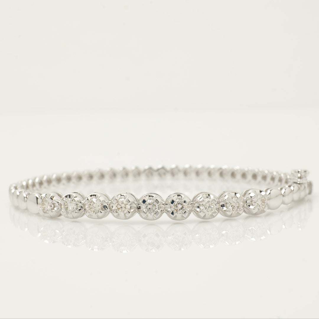 Solitaire Diamond Bracelet In 14kt Solid Gold, Illusion Setting With Natural Diamonds, Ready To Ship, Women&#39;s Day Gift