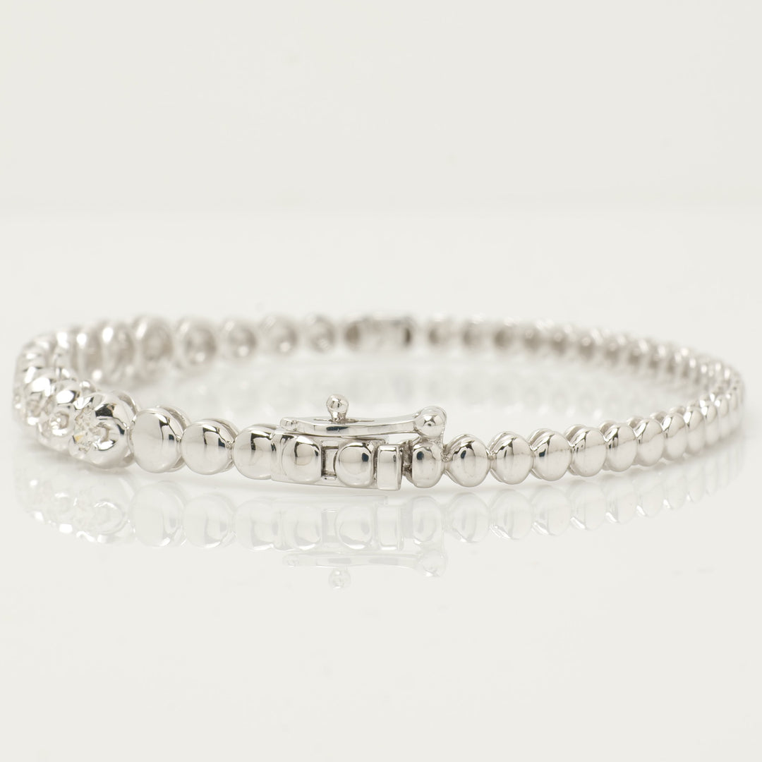 Solitaire Diamond Bracelet In 14kt Solid Gold, Illusion Setting With Natural Diamonds, Ready To Ship, Women&#39;s Day Gift