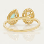 Load image into Gallery viewer, Emerald and Diamond Two Stone Ring
