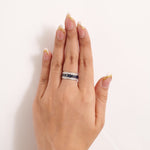 Load image into Gallery viewer, Blue Sapphire Diamond Eternity Band Ring
