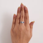 Load image into Gallery viewer, Three Stone Sapphire Diamond Ring
